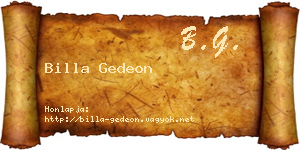 Billa Gedeon névjegykártya
